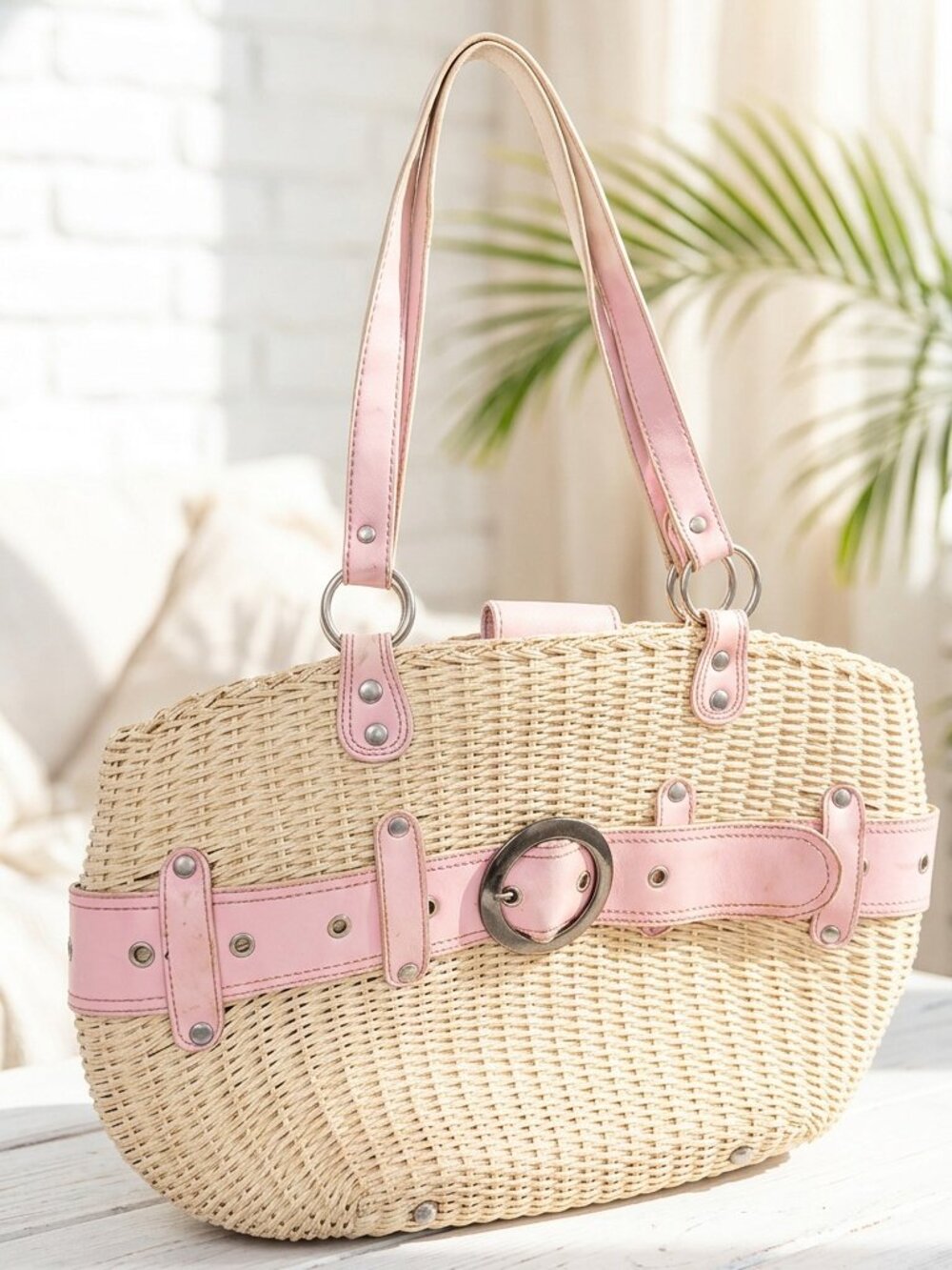 A Rafe New York wicker shoulder bag